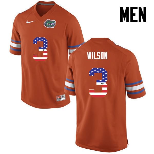 NCAA Florida Gators Marco Wilson Men's #3 USA Flag Fashion Nike Orange Stitched Authentic College Football Jersey JKE6564PV